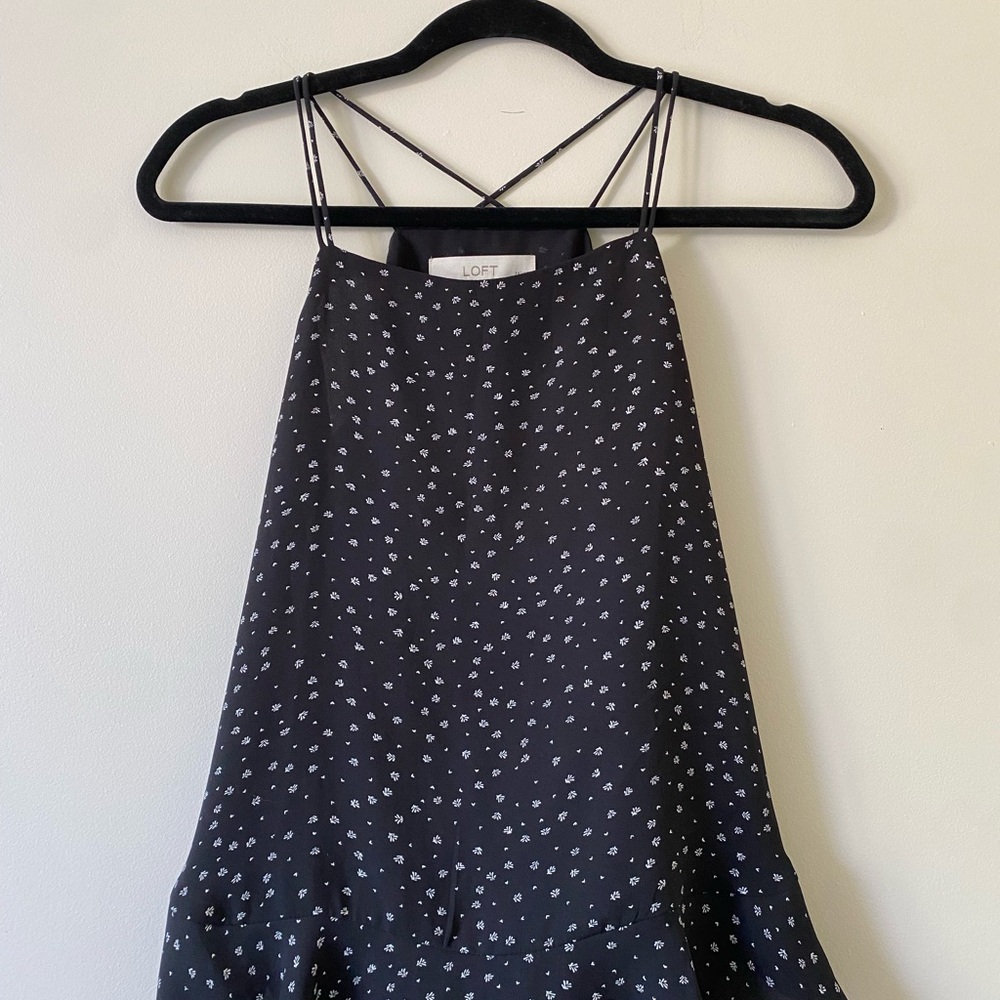 LOFT Black and White floral tank